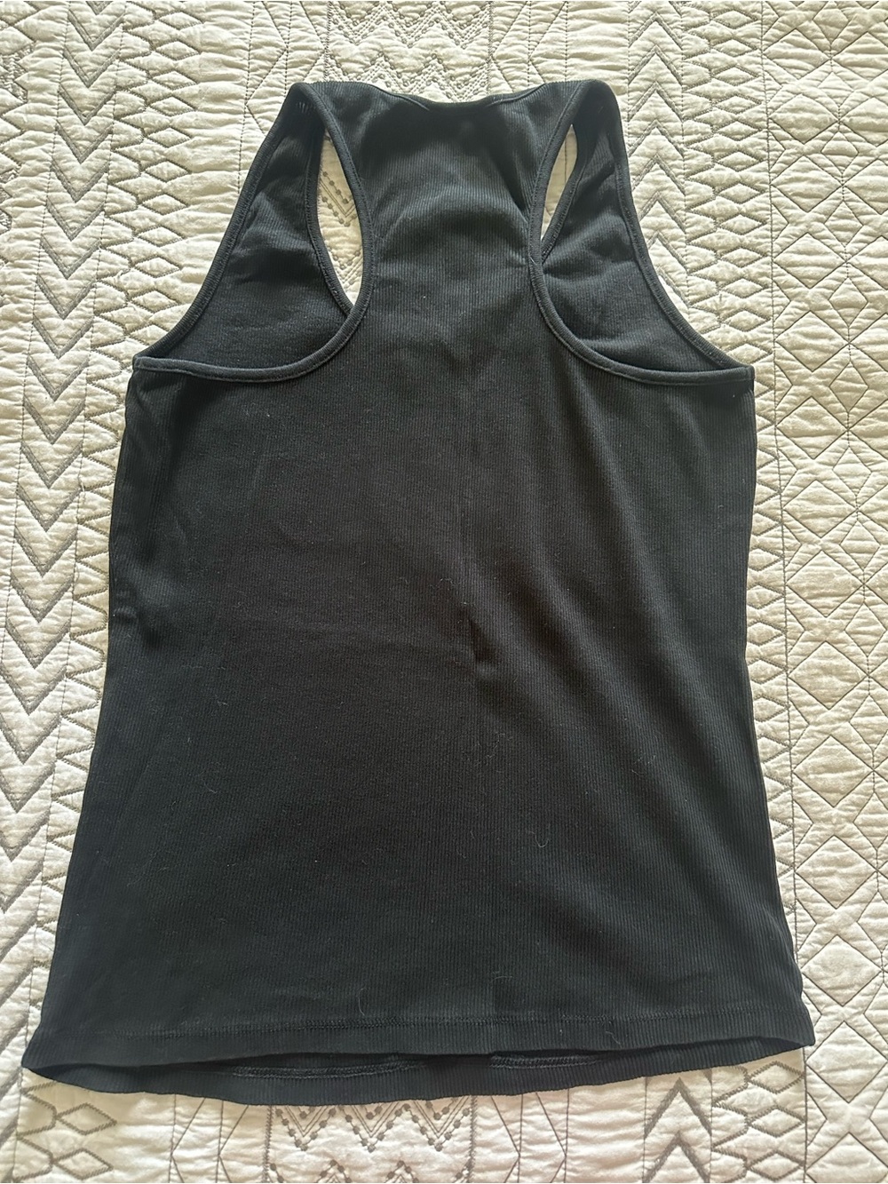 Women's Black Ribbed Racerback Tank Top - Picture 3 of 3